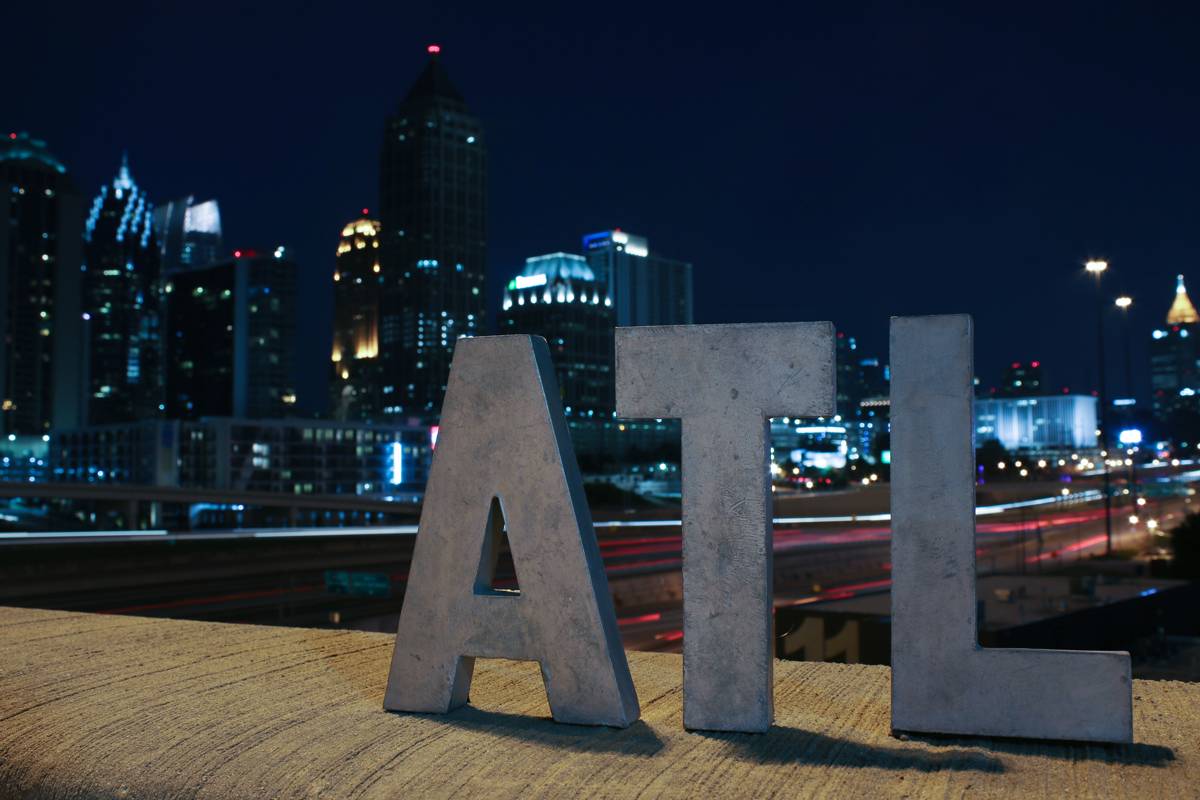 Atlanta Georgia Sign At Night